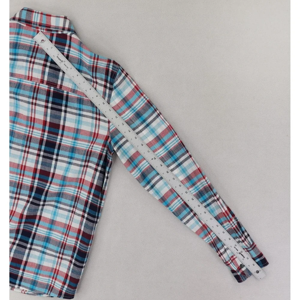 True Religion LS Utility Shirt Mens Large Multicolor Plaid Western Cotton